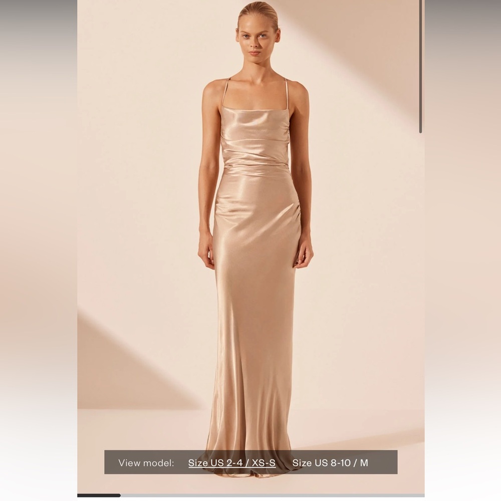La Lune Lace Back Maxi Dress - Gold